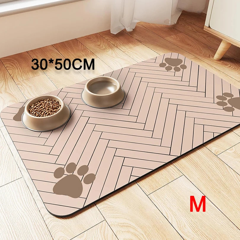 Pet Feeding Pet Placemat for Food and Water Bowl with Waterproof Rubber Backing