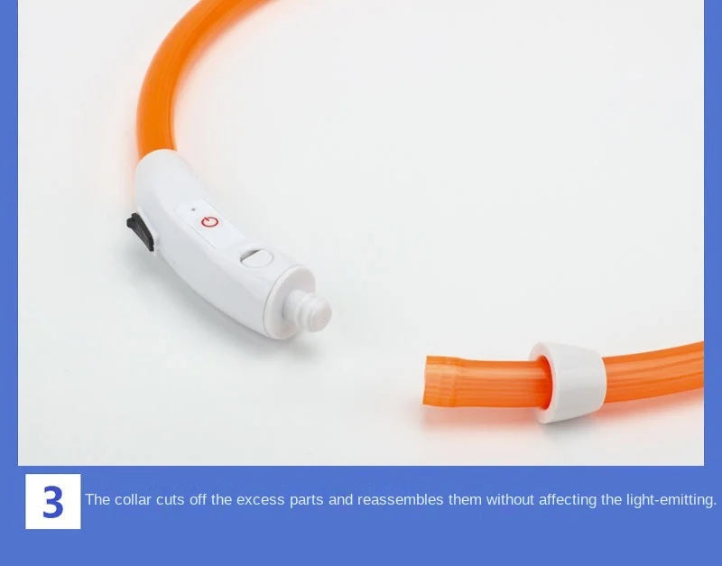 USB Rechargeable Luminous Collar Adjustable Led Glowing Dog Collar