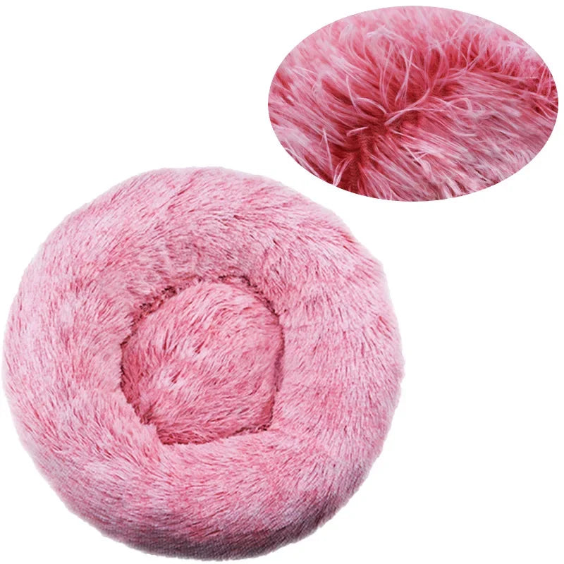 40-90cm Round Pet Bed for Large Dog Bed Super Soft Cat Bed Long Plush Dog House
