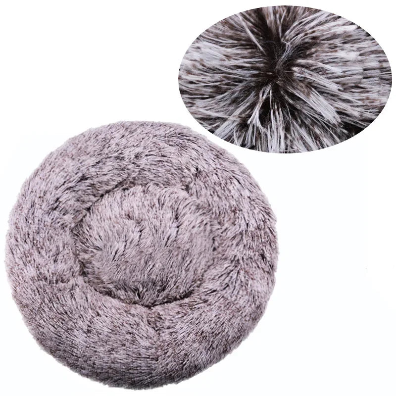 40-90cm Round Pet Bed for Large Dog Bed Super Soft Cat Bed Long Plush Dog House