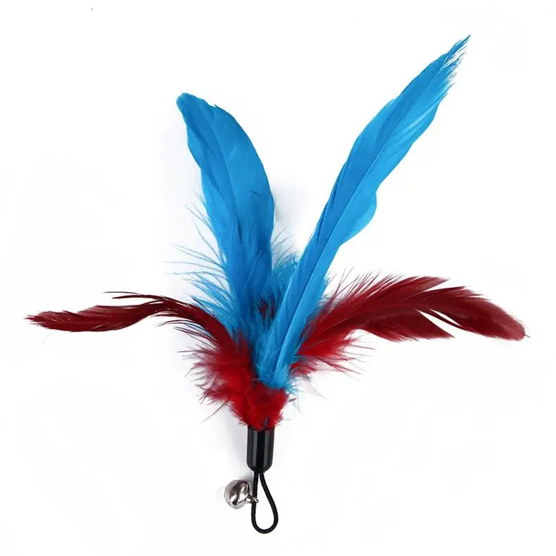 11pcs Replacement Cat Feather Toy Set Feather Replacement Head Retractable Cat Stick