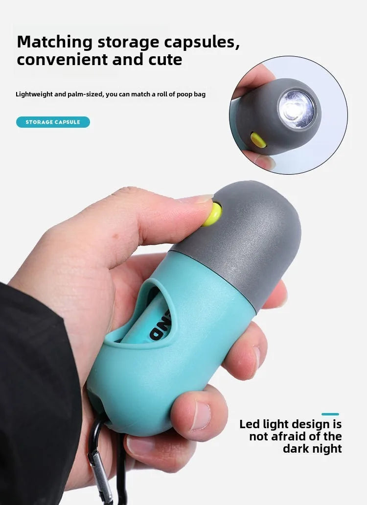 Pet Dog Poop Bag Dispenser with Hanging Hook Portable Travel Garbage Bags