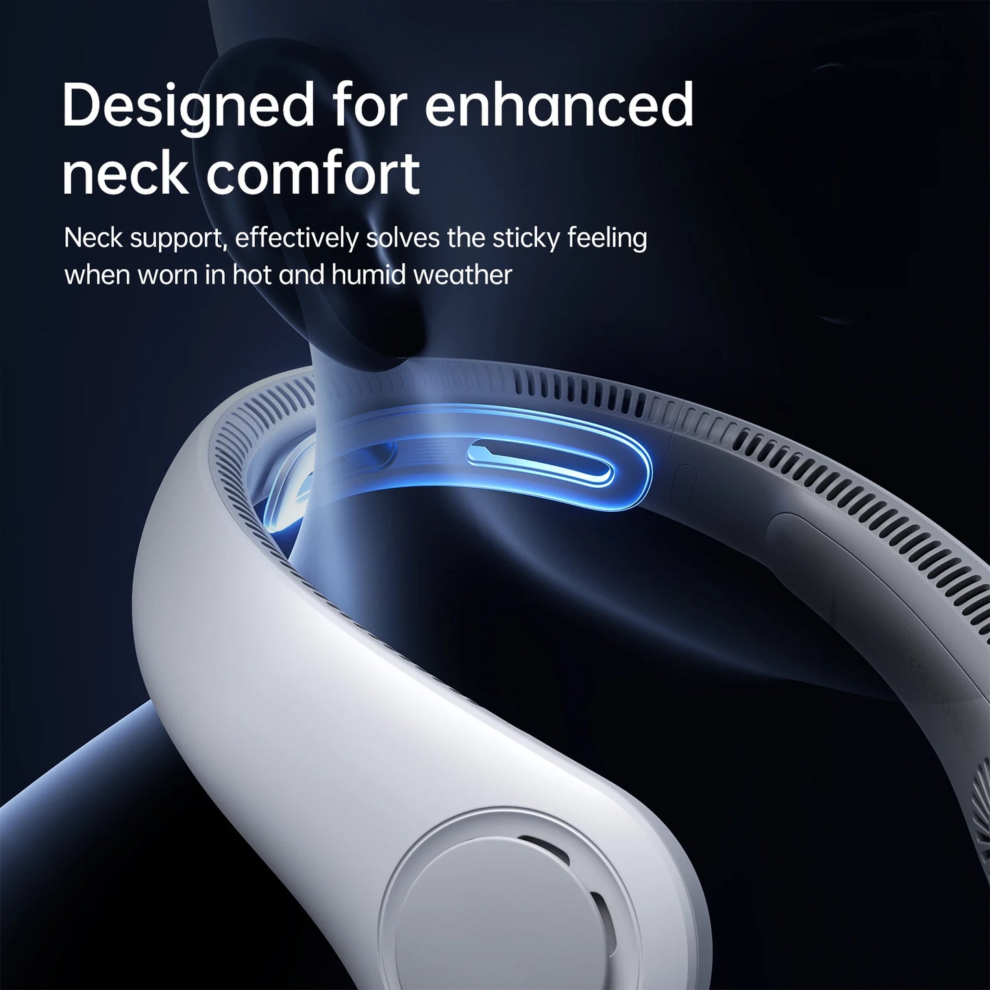 JISULIFE Portable Neck Fan,5000mAh Battery, Necksupport, 5 Speeds Gears Adjustment