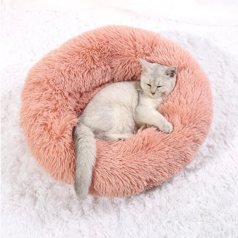 40-90cm Round Pet Bed for Large Dog Bed Super Soft Cat Bed Long Plush Dog House