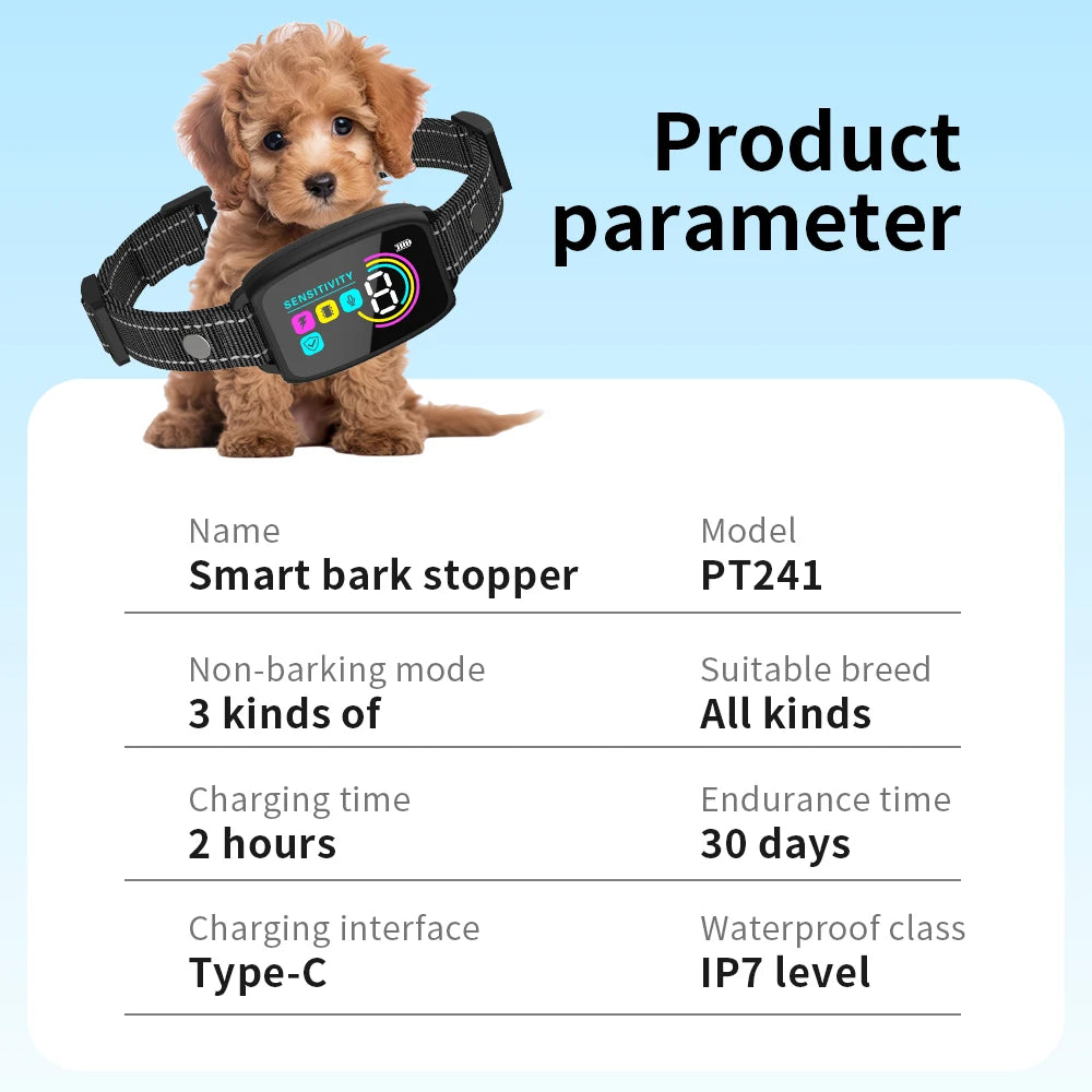Automatic Dogs Training Collar Ultrasonic Pet Dog Anti Barking Stop Barking