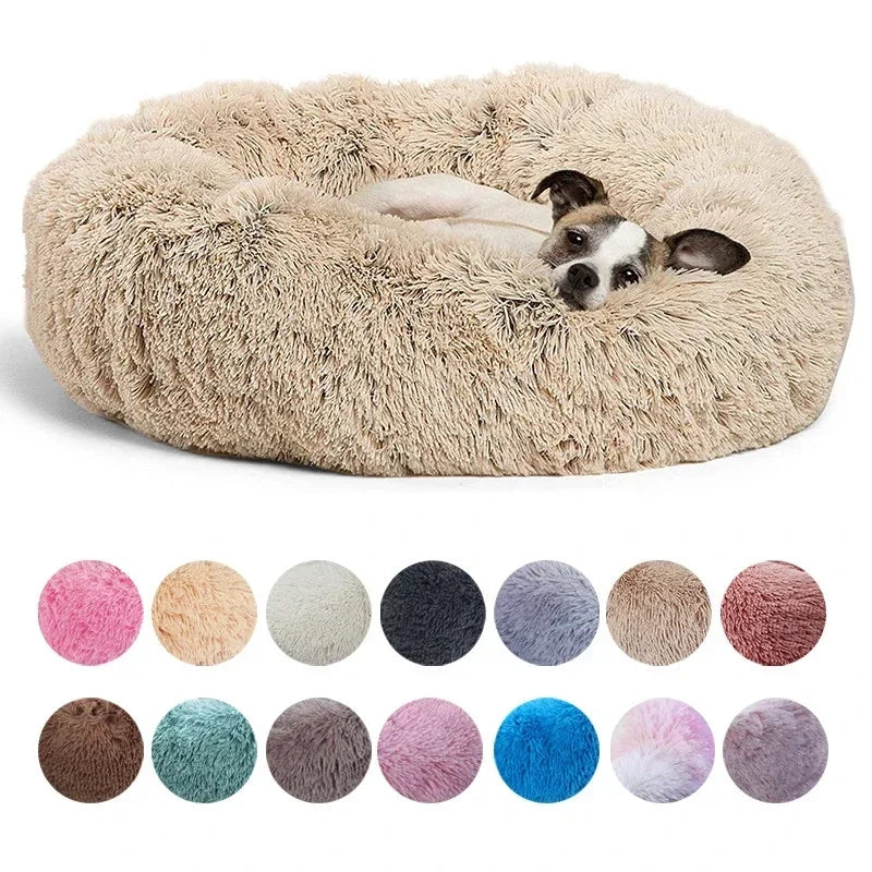 40-90cm Round Pet Bed for Large Dog Bed Super Soft Cat Bed Long Plush Dog House