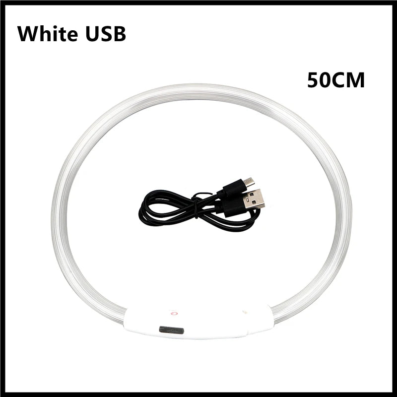 USB Rechargeable Luminous Collar Adjustable Led Glowing Dog Collar