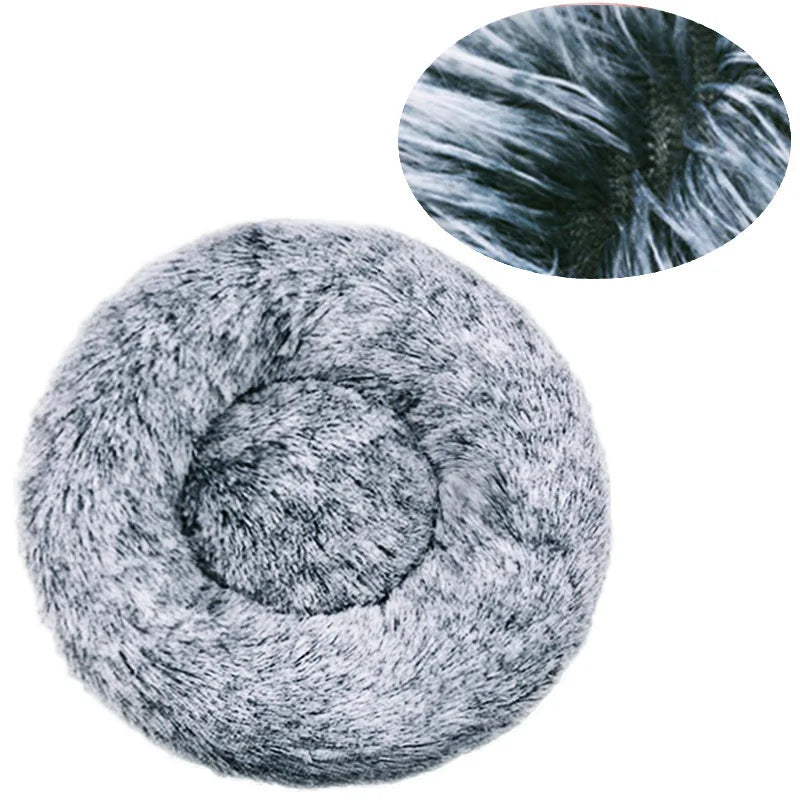 40-90cm Round Pet Bed for Large Dog Bed Super Soft Cat Bed Long Plush Dog House