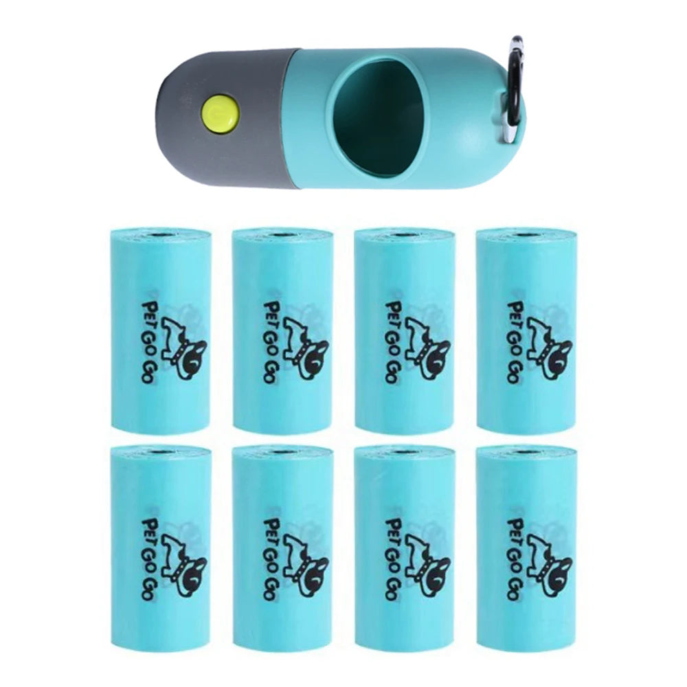Pet Dog Poop Bag Dispenser with Hanging Hook Portable Travel Garbage Bags