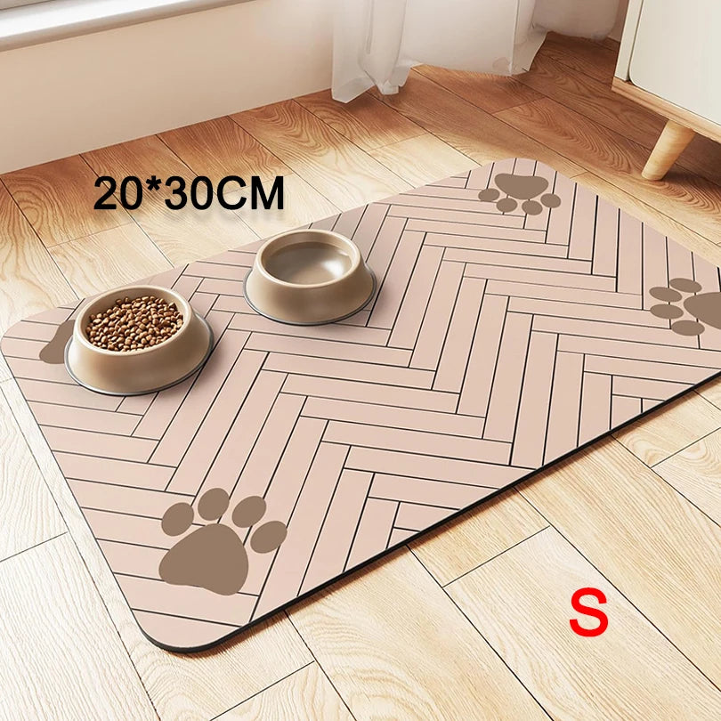 Pet Feeding Pet Placemat for Food and Water Bowl with Waterproof Rubber Backing