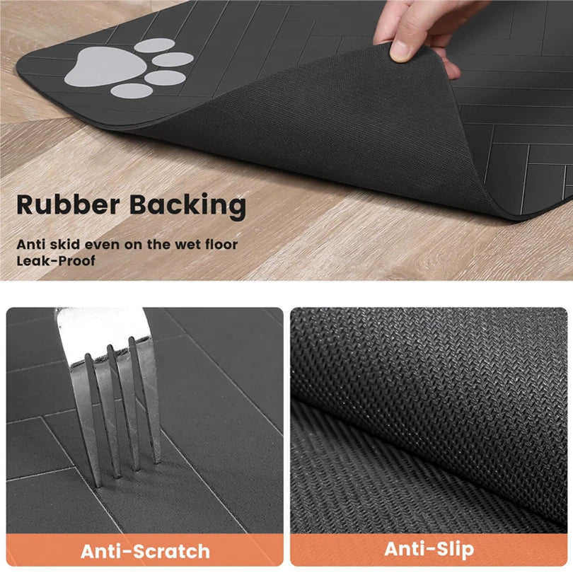 Pet Feeding Pet Placemat for Food and Water Bowl with Waterproof Rubber Backing