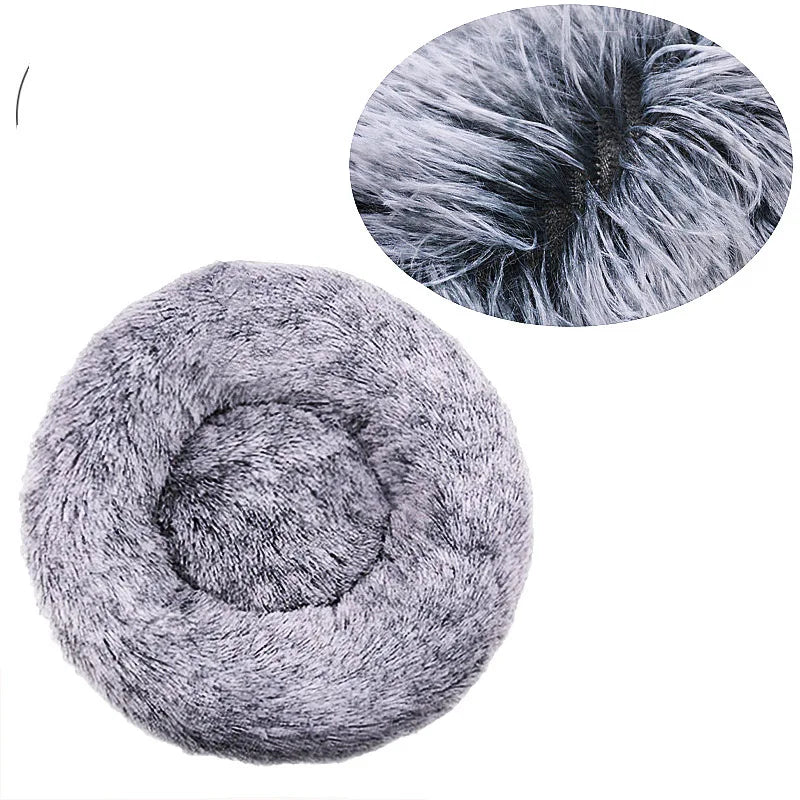 40-90cm Round Pet Bed for Large Dog Bed Super Soft Cat Bed Long Plush Dog House