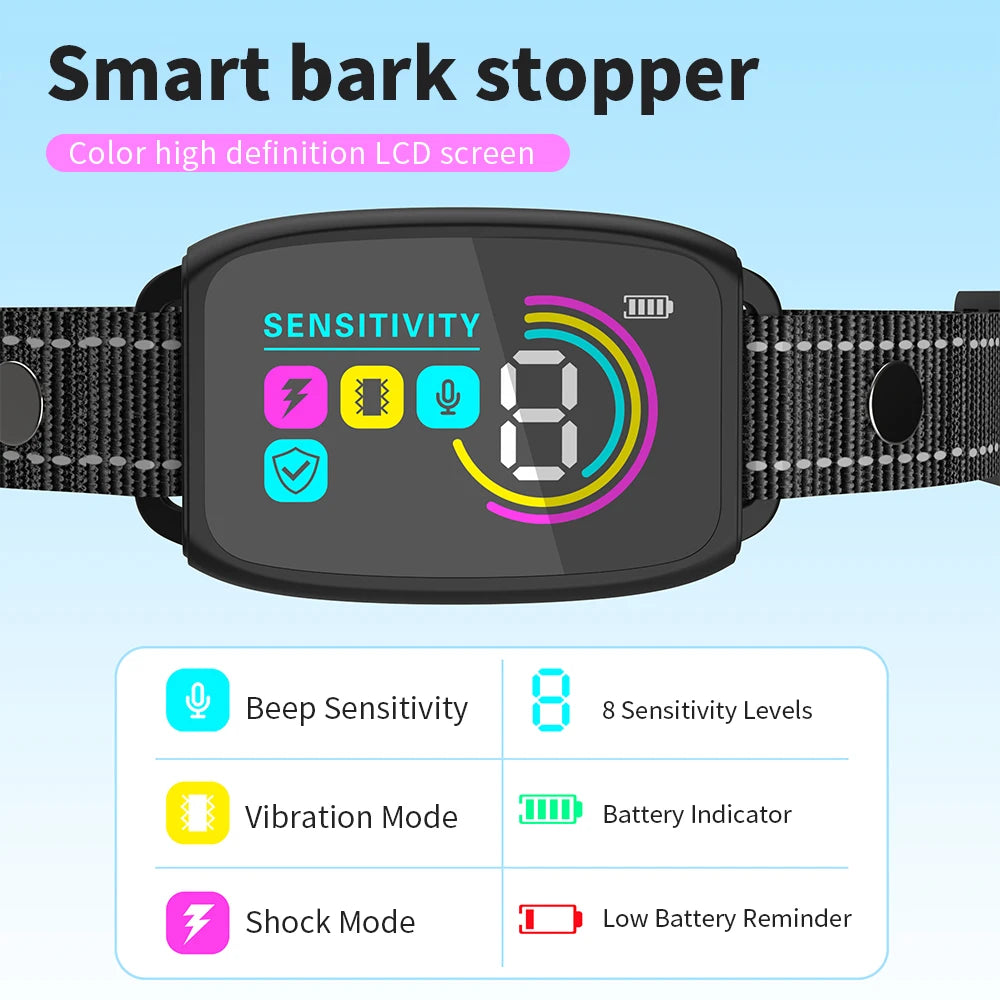 Automatic Dogs Training Collar Ultrasonic Pet Dog Anti Barking Stop Barking