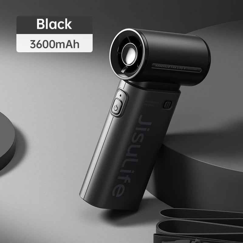 JISULIFE Jet Fan โ Your Pocket-Sized Cooling Beast with LED Screen,5 Speeds & 5000mAh