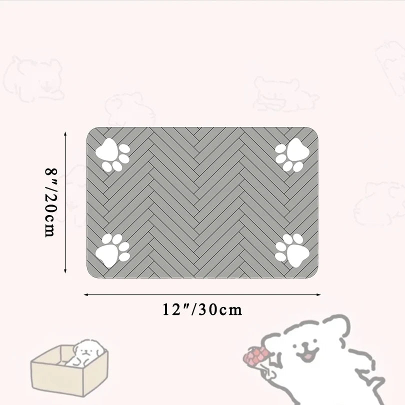 Pet Feeding Pet Placemat for Food and Water Bowl with Waterproof Rubber Backing