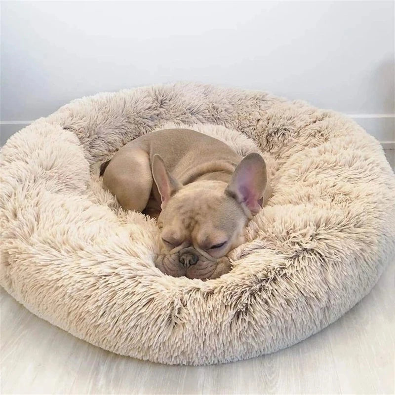 40-90cm Round Pet Bed for Large Dog Bed Super Soft Cat Bed Long Plush Dog House