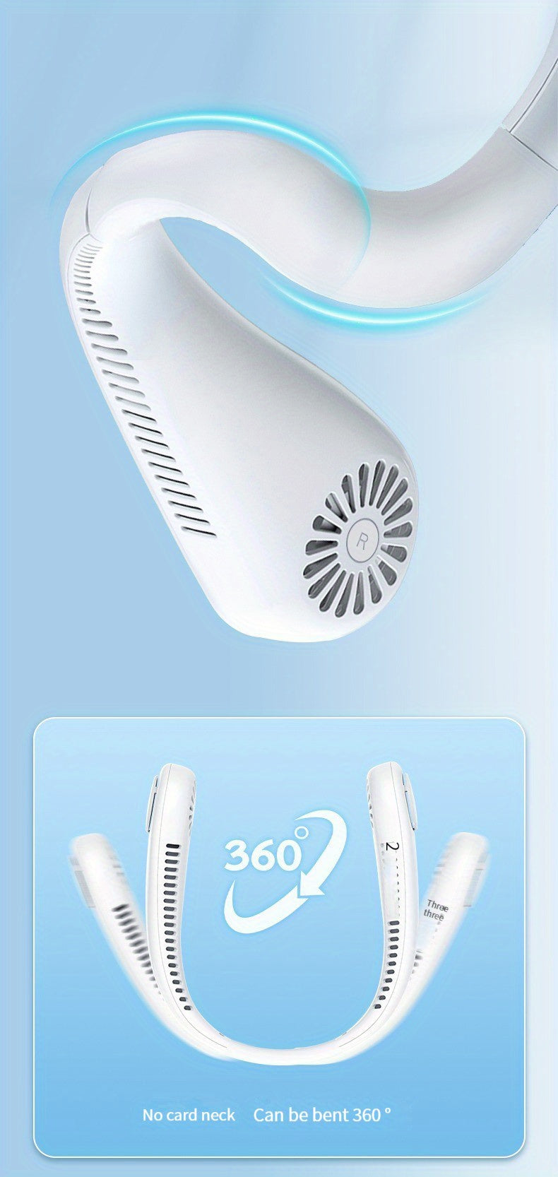Rechargeable Portable Neck Fan - Bladeless Personal Fan For Outdoor Sports