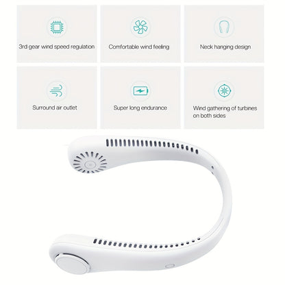 Rechargeable Portable Neck Fan - Bladeless Personal Fan For Outdoor Sports