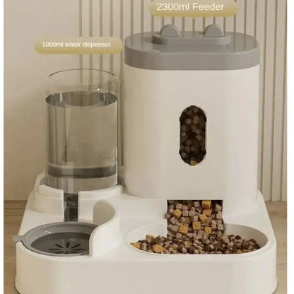 Automatic Feeder Pet Food Storage Dispenser Container With Water Fountain