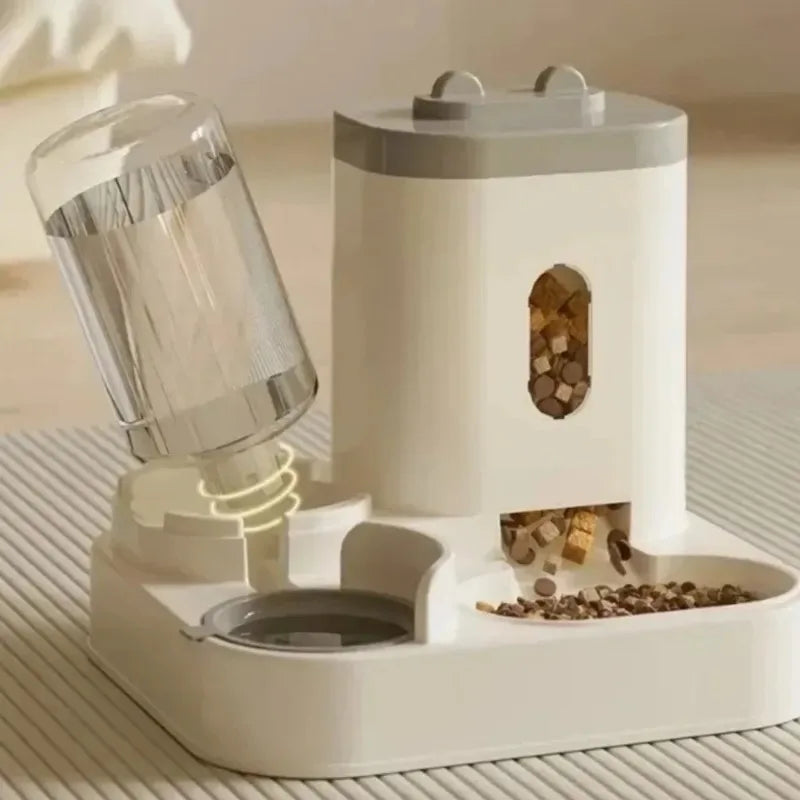 Automatic Feeder Pet Food Storage Dispenser Container With Water Fountain