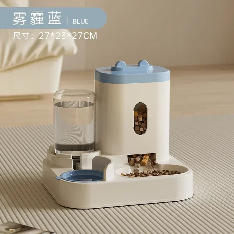 Automatic Feeder Pet Food Storage Dispenser Container With Water Fountain