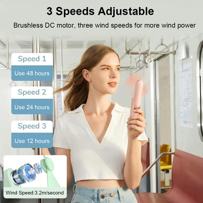 Portable Fan 2000mAh USB Rechargeable 3 Speed Mini Handheld Foldable Fan