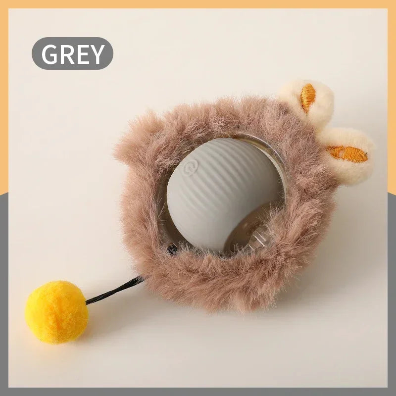 Cat Interactive Ball Toys Automatic Rolling Ball Faux Tail Rechargeable
