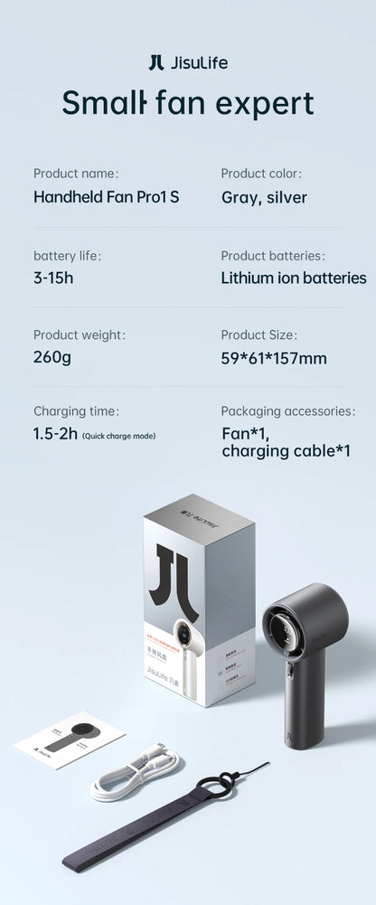 JISULIFE™ Mini Portable Fan – 100 Wind Speeds, LED Display & 5000mAh Power for Ultimate Outdoor Cooling for USA