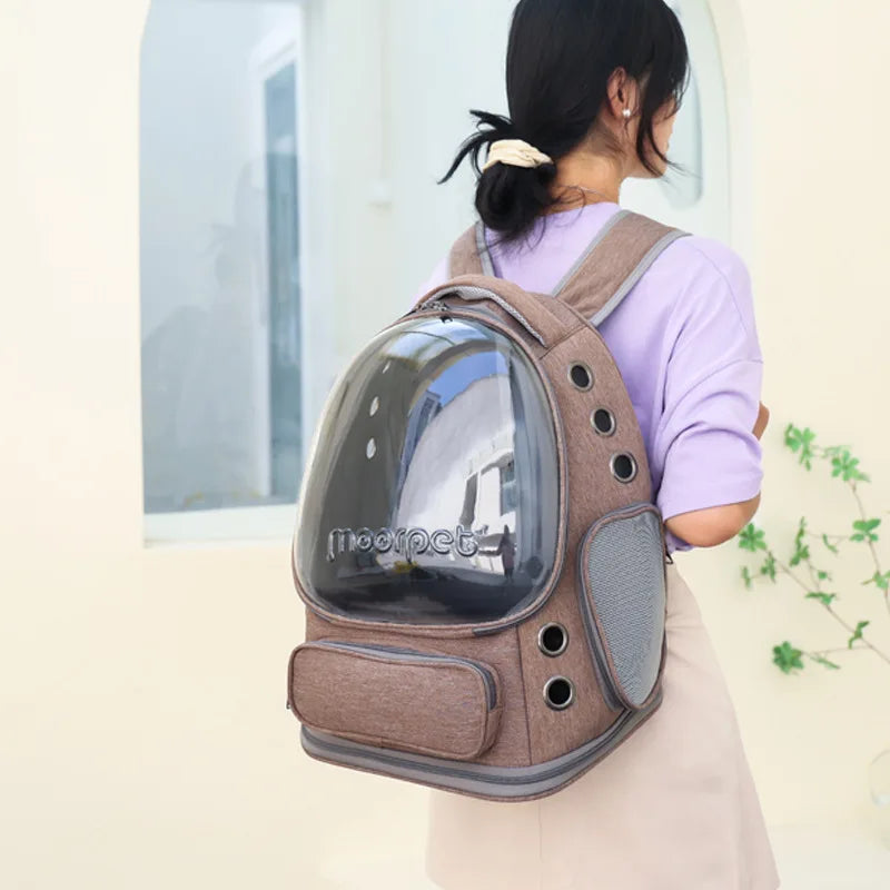Transparent Folding Pet Carrier Backpack Travel Tote Cat Carrier Bag Outdoor