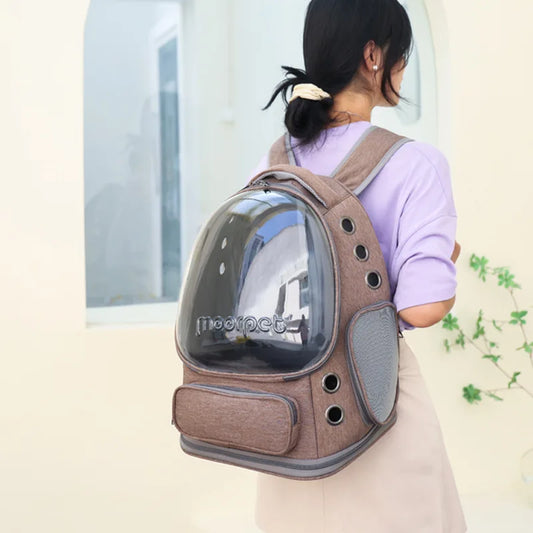 Transparent Folding Pet Carrier Backpack Travel Tote Cat Carrier Bag Outdoor