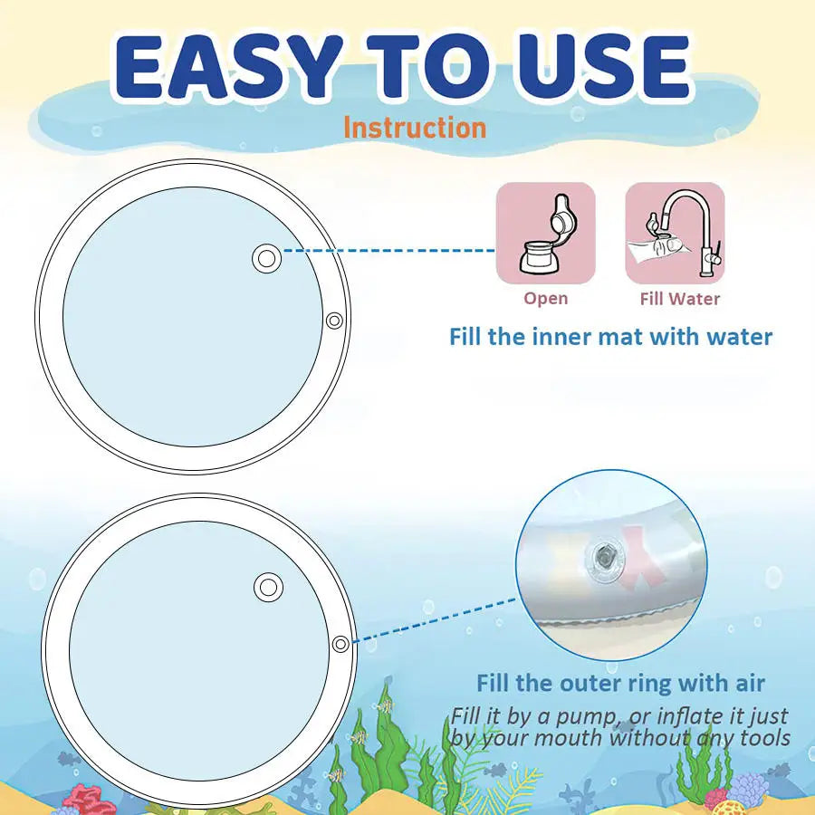 Summer Cooling Pet Water Bed Cushion Water Sensory Inflatable Play Mat