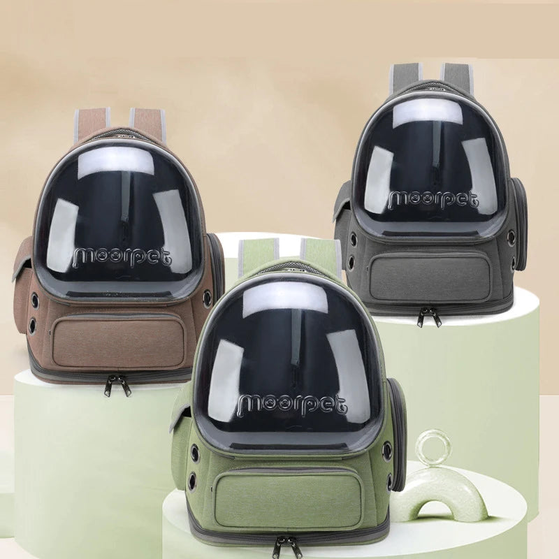 Transparent Folding Pet Carrier Backpack Travel Tote Cat Carrier Bag Outdoor