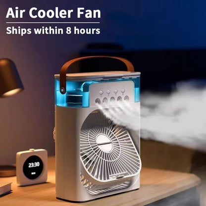 New 3 In 1 Fan AIr Conditioner Household Air Cooler LED Night Light Portable Humidifier Air Adjustment Fan Office Home Fan