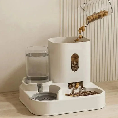 Automatic Feeder Pet Food Storage Dispenser Container With Water Fountain