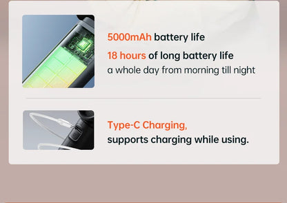 JISULIFE Jet Fan – Your Pocket-Sized Cooling Beast with LED Screen,5 Speeds & 5000mAh