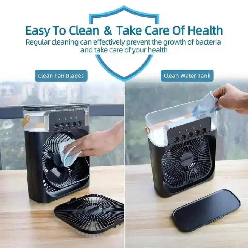New 3 In 1 Fan AIr Conditioner Household Air Cooler LED Night Light Portable Humidifier Air Adjustment Fan Office Home Fan