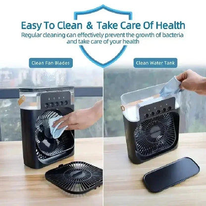 New 3 In 1 Fan AIr Conditioner Household Air Cooler LED Night Light Portable Humidifier Air Adjustment Fan Office Home Fan