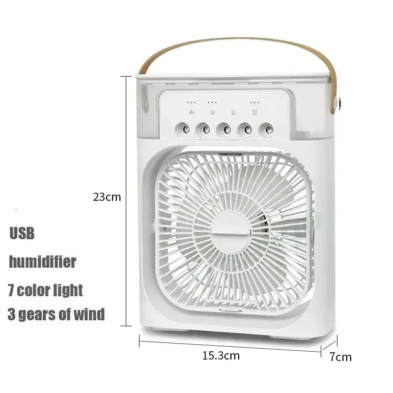 New 3 In 1 Fan AIr Conditioner Household Air Cooler LED Night Light Portable Humidifier Air Adjustment Fan Office Home Fan