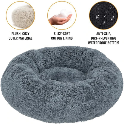 40-90cm Round Pet Bed for Large Dog Bed Super Soft Cat Bed Long Plush Dog House