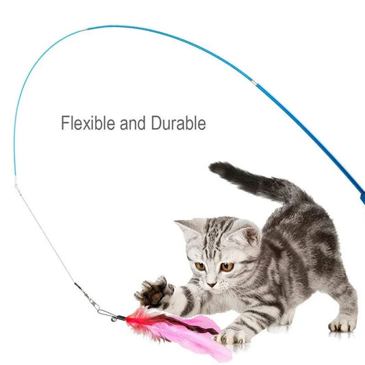11pcs Replacement Cat Feather Toy Set Feather Replacement Head Retractable Cat Stick
