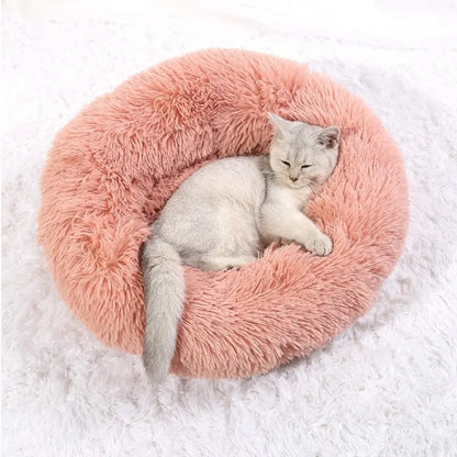 40-90cm Round Pet Bed for Large Dog Bed Super Soft Cat Bed Long Plush Dog House