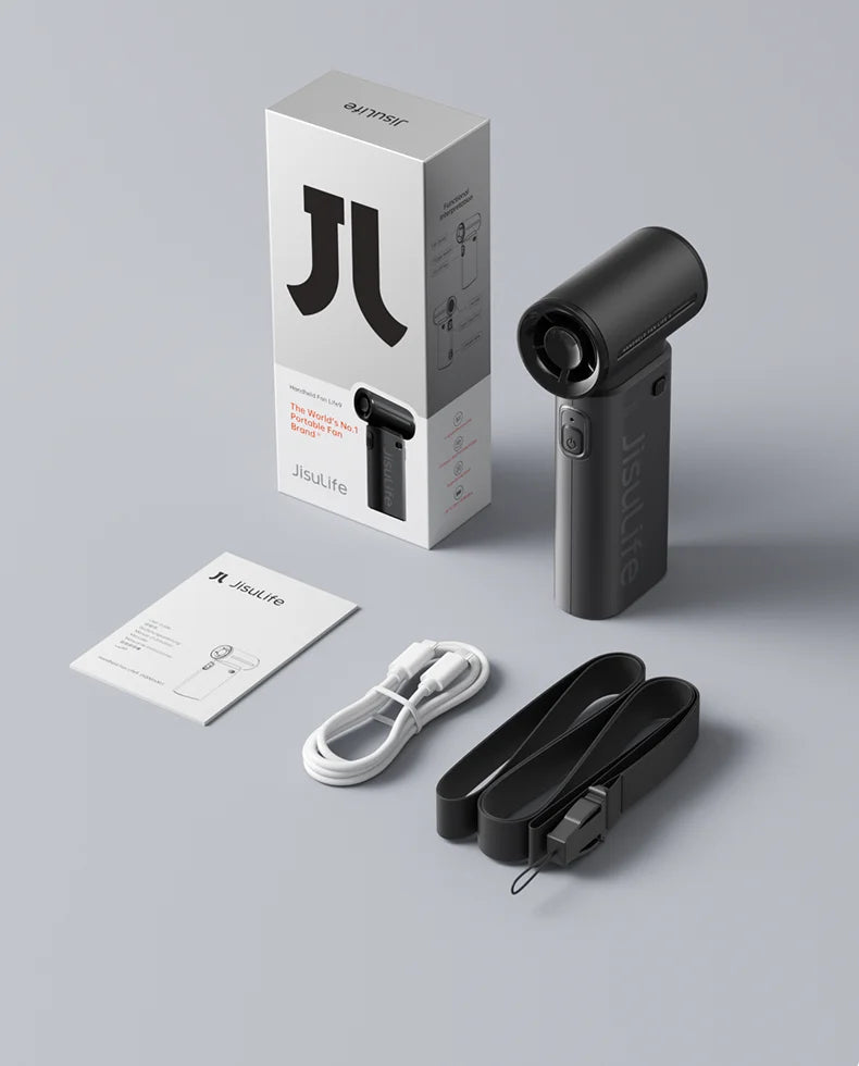 JISULIFE Jet Fan – Your Pocket-Sized Cooling Beast with LED Screen,5 Speeds & 5000mAh