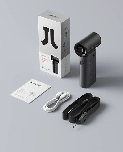 JISULIFE Jet Fan – Your Pocket-Sized Cooling Beast with LED Screen,5 Speeds & 5000mAh