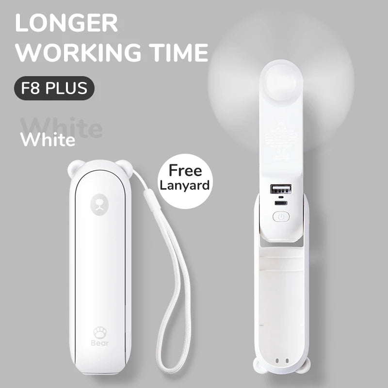 JISULIFE Portable Fan Mini Handheld Fan USB 4500mAh,Small 3 in1 Pocket Fan with Power Bank Flashlight Feature