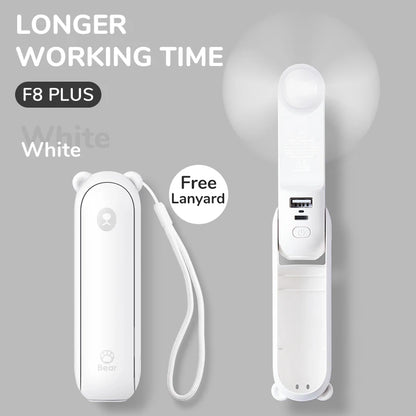 JISULIFE Portable Fan Mini Handheld Fan USB 4500mAh,Small 3 in1 Pocket Fan with Power Bank Flashlight Feature