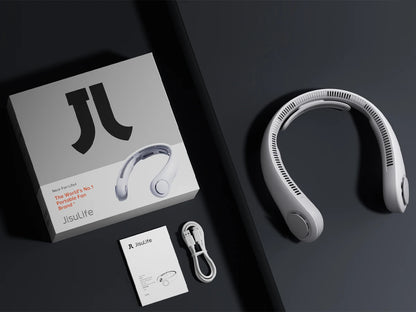 JISULIFE Portable Neck Fan,5000mAh Battery, Necksupport, 5 Speeds Gears Adjustment