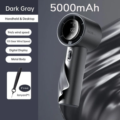 JISULIFE™ Mini Portable Fan – 100 Wind Speeds, LED Display & 5000mAh Power for Ultimate Outdoor Cooling for USA