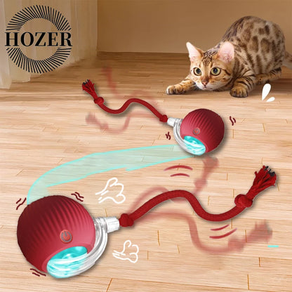 Cat Interactive Ball Toys Automatic Rolling Ball Faux Tail Rechargeable