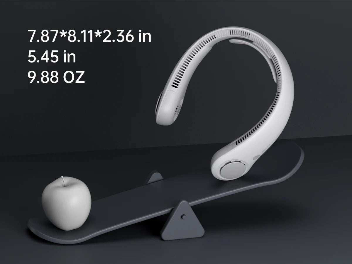 JISULIFE Portable Neck Fan,5000mAh Battery, Necksupport, 5 Speeds Gears Adjustment