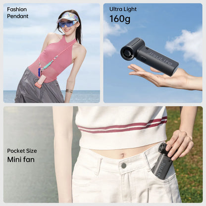 JISULIFE Jet Fan – Your Pocket-Sized Cooling Beast with LED Screen,5 Speeds & 5000mAh